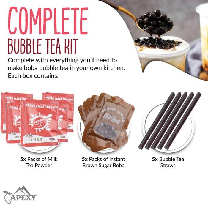 Making Boba Milk Tea (Bubble Tea Gift Set) 